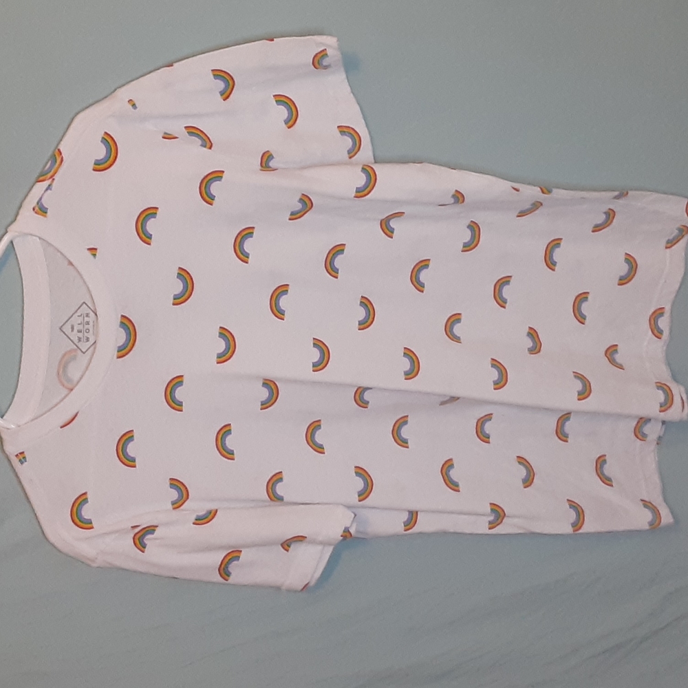 Rainbow white T shirt